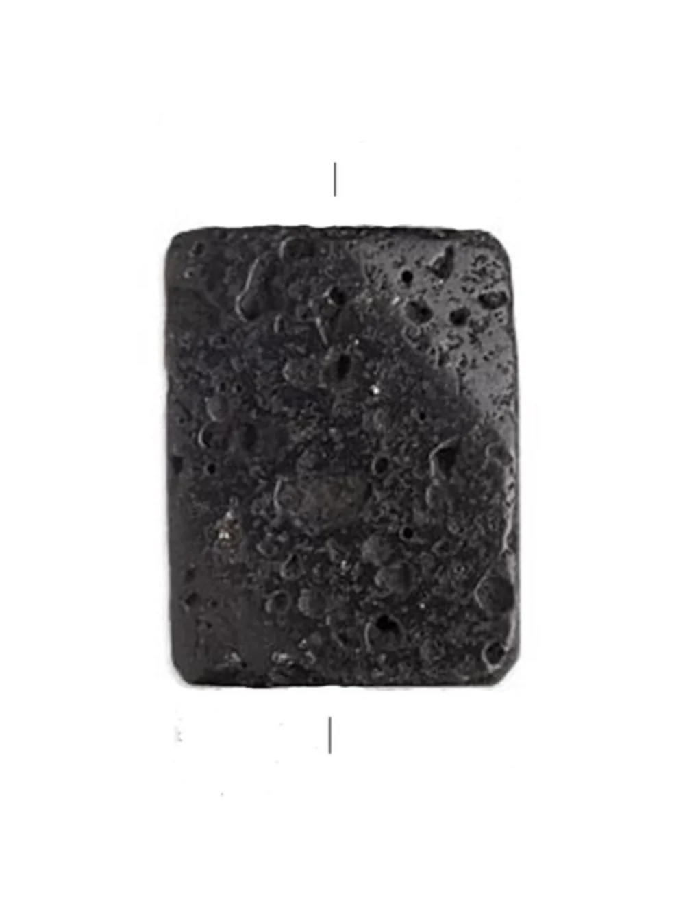 Natural Black Volcanic Lava Gemstone 36mm Twisted Rectangle Pendant Focal Bead